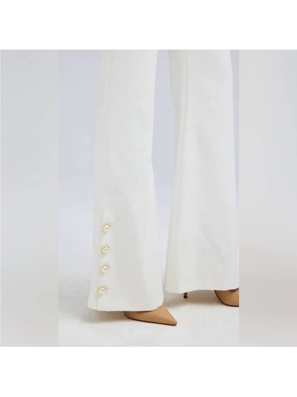 Generation Love Marisa Crepe Wide-Leg Button-Hem Pants
